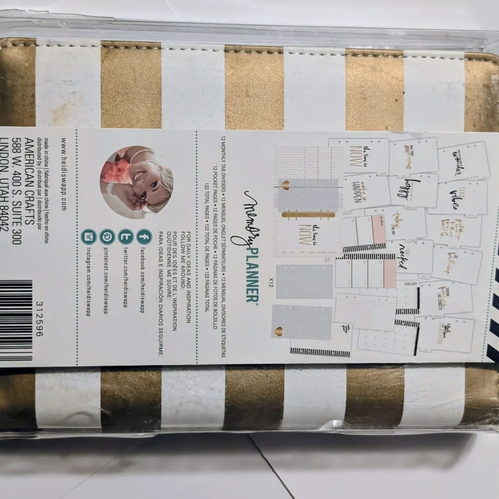 Heidi Swapp Gold and White Home Office Planner